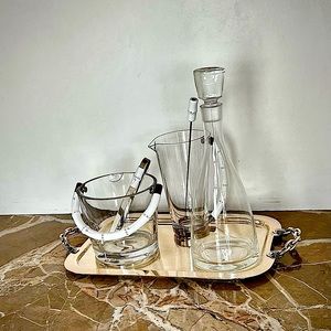 GUCCI AUTHENTIC CRYSTAL BAR COCKTAIL 4 PIECE SET | ICE BUCKET COCKTAIL SHAKER